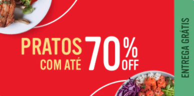 Promoção de 70% com entrega grátis